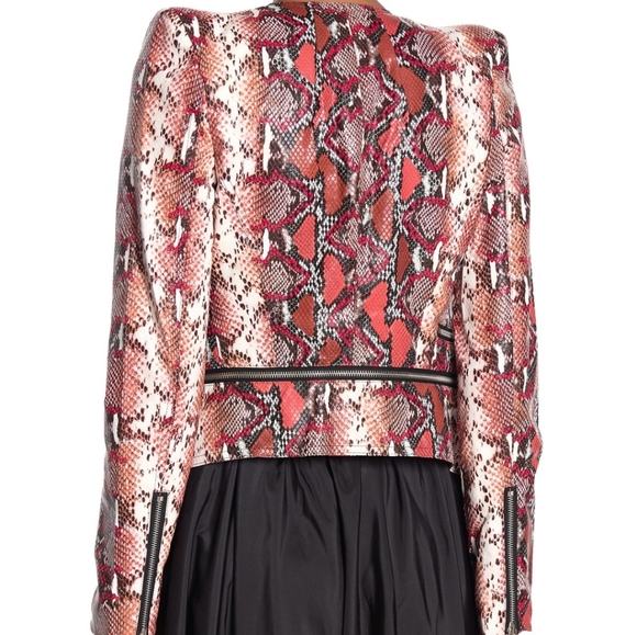 NWT: TOV Power Shoulder Faux Snake Leather Jac… - Picture 2 of 5